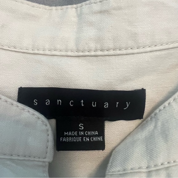 Sanctuary Go Lightly Ecru Utility Safari Romper Tie Waist Button Front sz S - Picture 9 of 13